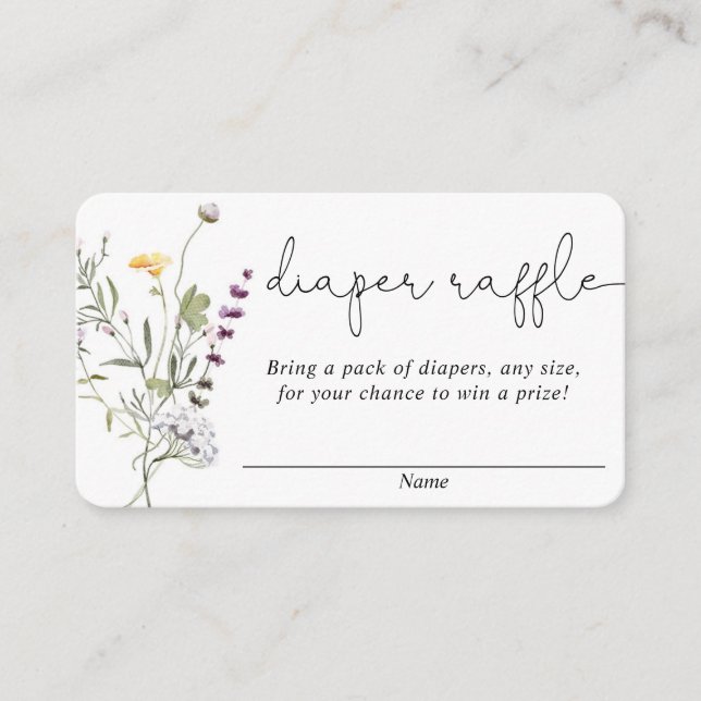 Tarjeta De Recepción Flores silvestres primavera nata ducha de pañales  (Anverso)