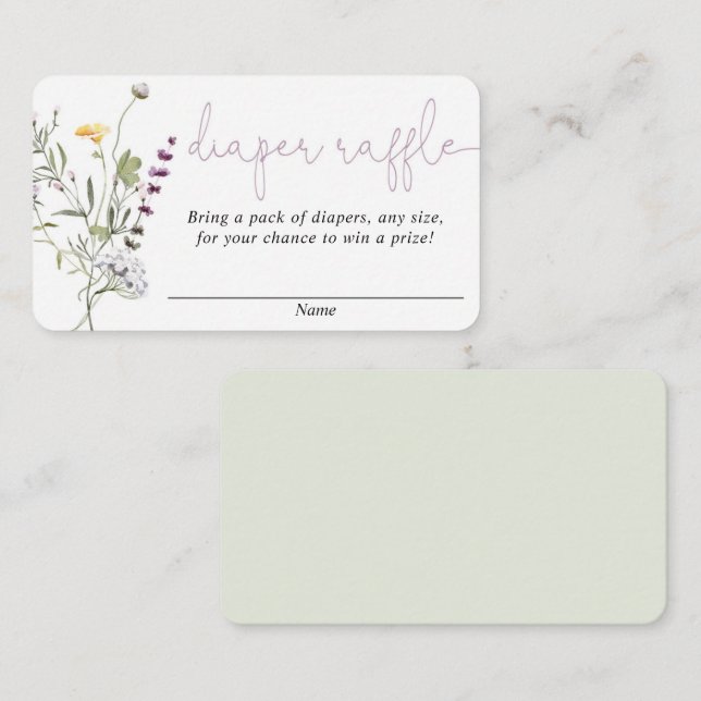 Tarjeta De Recepción Flores silvestres primavera nata ducha de pañales  (Anverso / Reverso)