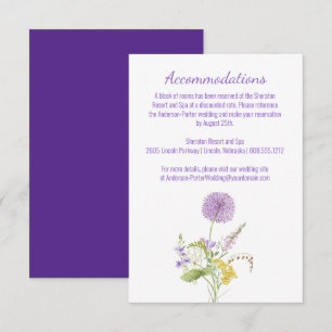 Tarjeta De Recepción Flores silvestres Purple Allium Floral Gabinete