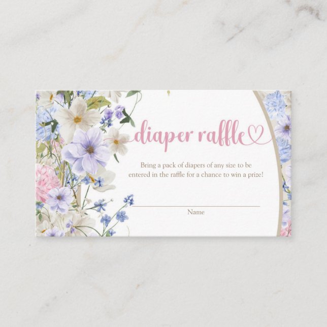 Tarjeta De Recepción Flores silvestres Ramificación de pañales rosa pas (Anverso)