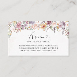 Tarjeta De Recepción Flores silvestres Receta elegante para que la novi