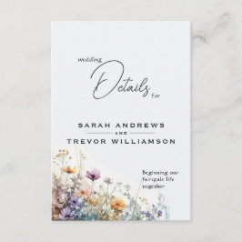 Tarjeta De Recepción Flores silvestres rusas de color de agua boho