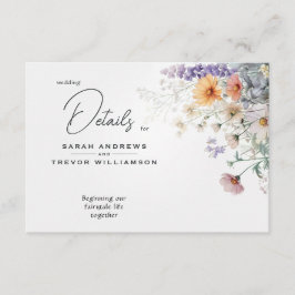 Tarjeta De Recepción Flores silvestres rusas de color de agua boho