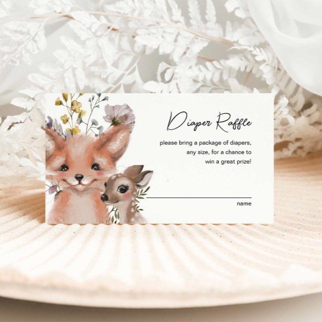 Tarjeta De Recepción Flores silvestres y animales de bosque Diaper Raff (Subido por el creador)