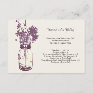 Tarjeta De Recepción Flores silvestres y direcciones de Boda de Mason J