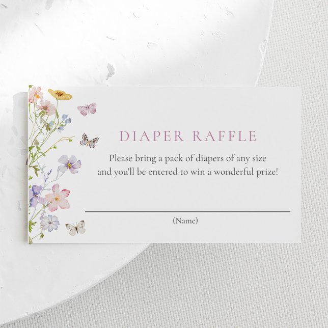 Tarjeta De Recepción Flores silvestres y mariposas Diaper Raffle (Subido por el creador)