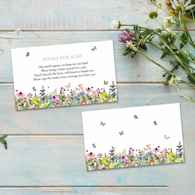 Tarjeta De Recepción Flores silvestres y mariposas libros para bebés (Subido por el creador)