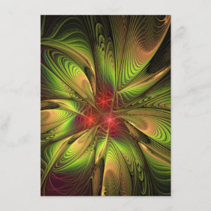 Tarjeta De Recepción Flores suaves y tiernas fantasía fractal