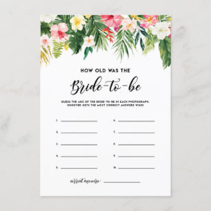 Tarjeta De Recepción Flores tropicales acuarelas ¿qué edad tenía la nov