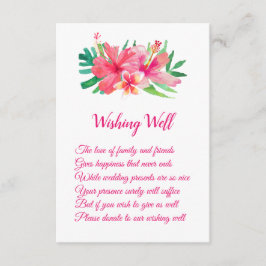Tarjeta De Recepción Flores tropicales Hibiscus Boda deseando lo mejor