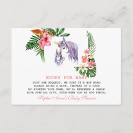 Tarjeta De Recepción Flores tropicales únicas Unicorn Baby Shower