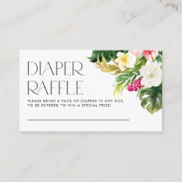 Tarjeta De Recepción Flores tropicales verano Baby Shower Diaper Raffle