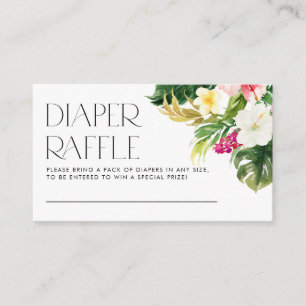 Tarjeta De Recepción Flores tropicales verano Baby Shower Diaper Raffle