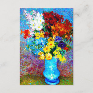 Tarjeta De Recepción Flores Van Gogh en una maleta azul