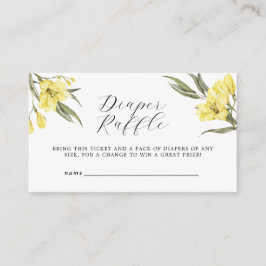 Tarjeta De Recepción Flores verdes Baby Shower Diaper Raffle