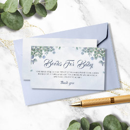 Tarjeta De Recepción Flores verdes Libros Baby Shower Para Bebé