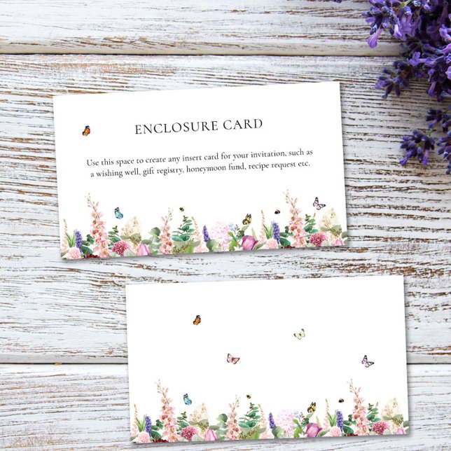Tarjeta De Recepción Flores y mariposas rosadas elegantes y modernas (Subido por el creador)