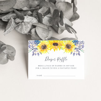 Tarjeta De Recepción Flowerfields Baby Shower Diaper Raffle Card