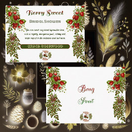 Tarjeta De Recepción Foliage Cute Fall Otoño Berry Sweet Bridal Shower