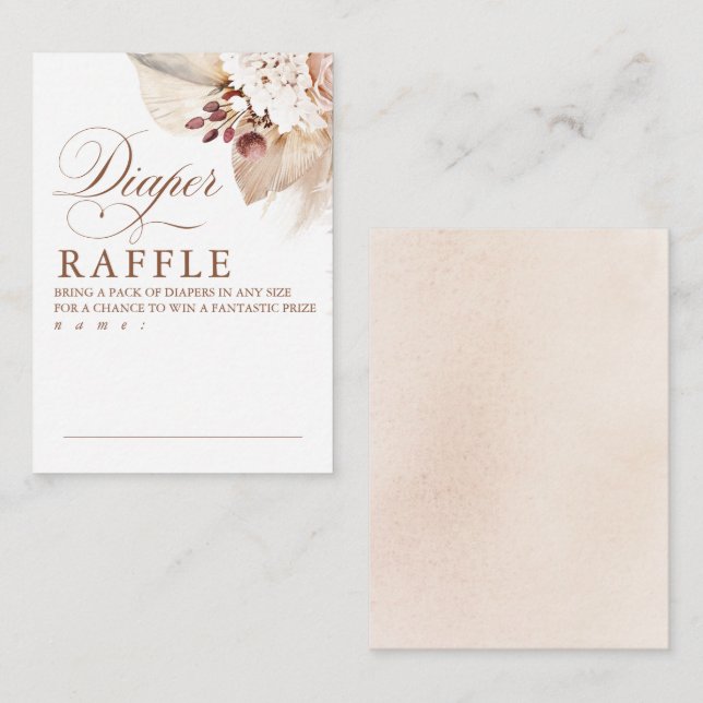 Tarjeta De Recepción Foliage exótico Baby Shower Diaper Raffle Ticket (Anverso / Reverso)