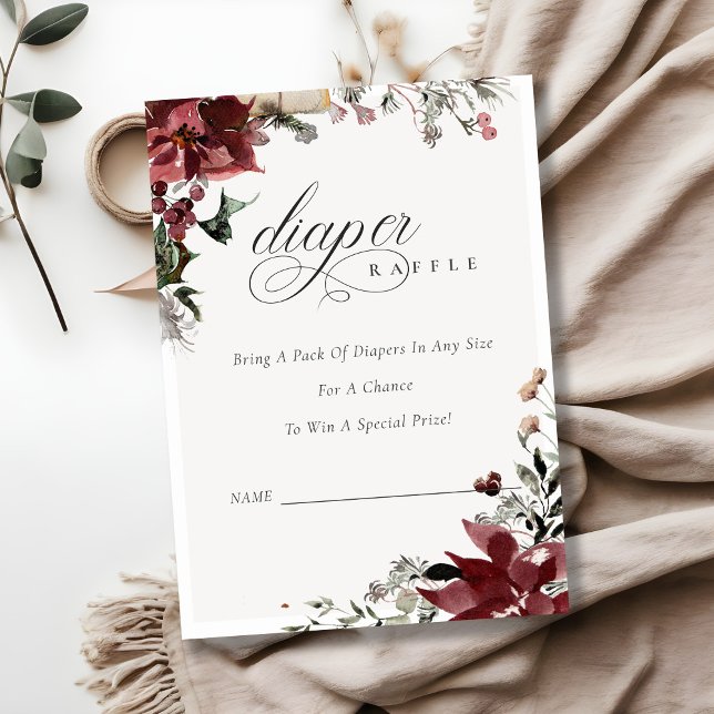 Tarjeta De Recepción Foliage festivo de invierno Diaper Raffle Baby Sho (Subido por el creador)