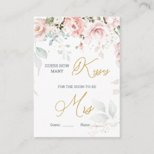 Tarjeta De Recepción Foliage floral rosa cuántos besos en el jabón