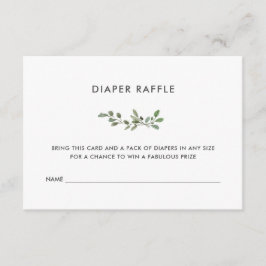 Tarjeta De Recepción Foliage minimalista | Baby Shower Diaper Raffle