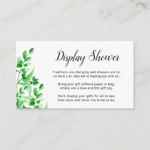 Tarjeta De Recepción Foliage verde   Ducha de visualización de novia ca