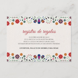 Tarjeta De Recepción Folk Art Floral Botanical Fiesta Spanish Wedding
