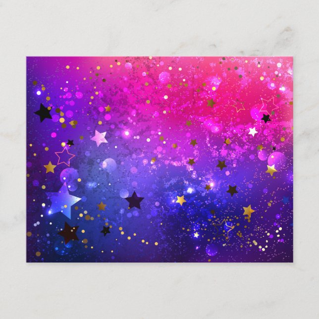 Tarjeta De Recepción Fondo azul rosa brillante (Anverso)