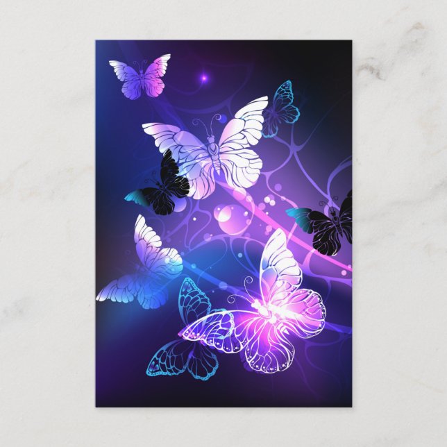 Tarjeta De Recepción Fondo con mariposas nocturnas (Anverso)