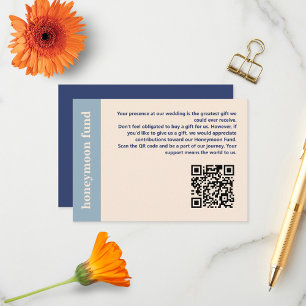 Tarjeta De Recepción Fondo de Boda y Luna de Miel con Tipografía Negrit