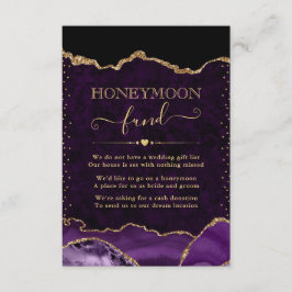 Tarjeta De Recepción Fondo de Boda y Luna de Miel de Ágata Púrpura y Do