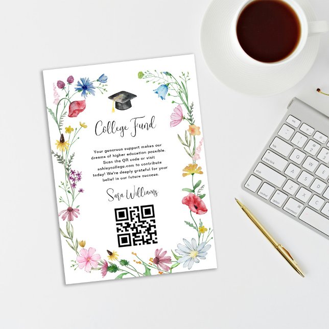 Tarjeta De Recepción Fondo de graduación de flores silvestres (Subido por el creador)