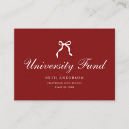 Tarjeta De Recepción Fondo de Graduación Universitaria Coqueta de Letra