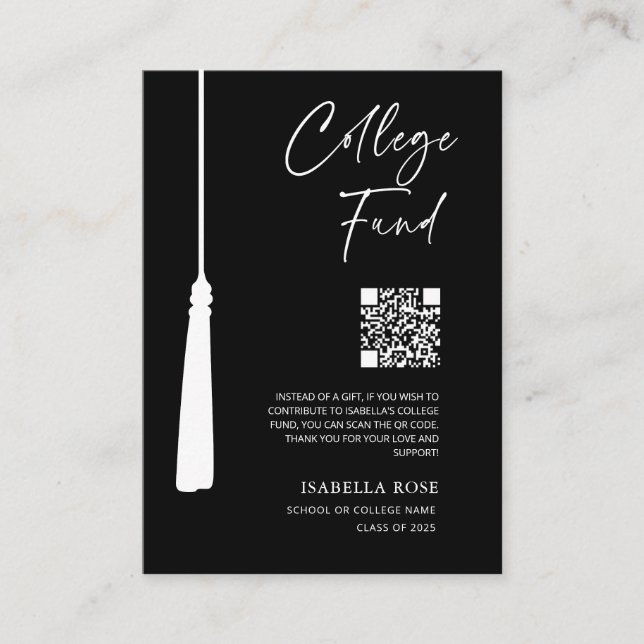 Tarjeta De Recepción Fondo de Graduación Universitaria de la Moda minim (Anverso)