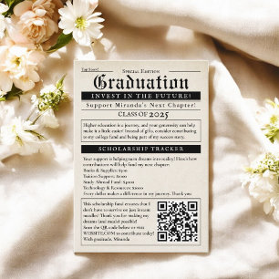 Tarjeta De Recepción Fondo de la Universidad de Estilo Periódico Vintag