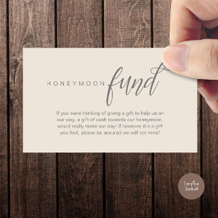Tarjeta De Recepción Fondo de luna de miel boda, deseo, efectivo, clase