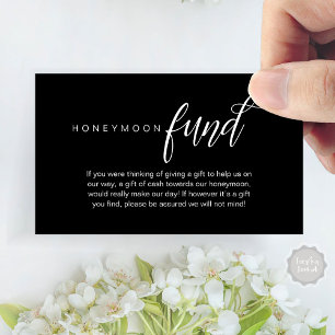Tarjeta De Recepción Fondo de luna de miel boda, deseo, efectivo, clase