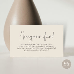 Tarjeta De Recepción Fondo de luna de miel boda, escritura manuscrita m