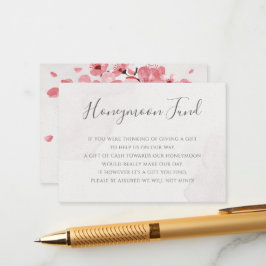 Tarjeta De Recepción Fondo de luna de miel Boda floral de cerezo rosa