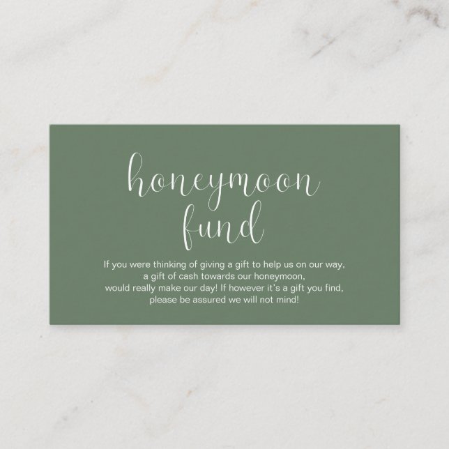 Tarjeta De Recepción Fondo de luna de miel boda, Mínimo moderno (Anverso)