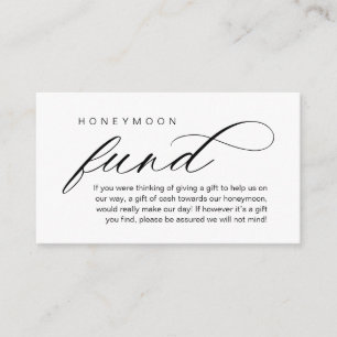 Tarjeta De Recepción Fondo de luna de miel boda, Wish, de clase moderna