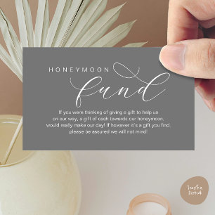 Tarjeta De Recepción Fondo de luna de miel boda, Wish, minimalista mode