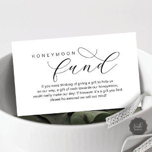 Tarjeta De Recepción Fondo de luna de miel boda, Wish, mínimo moderno