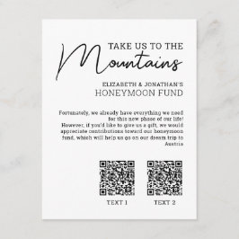 Tarjeta De Recepción Fondo de luna de miel código qr de efectivo modern