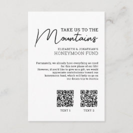 Tarjeta De Recepción Fondo de luna de miel código qr de efectivo modern