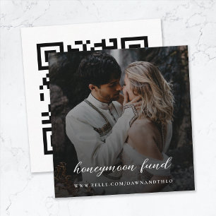 Tarjeta De Recepción Fondo de luna de miel Código QR Foto de Boda de re
