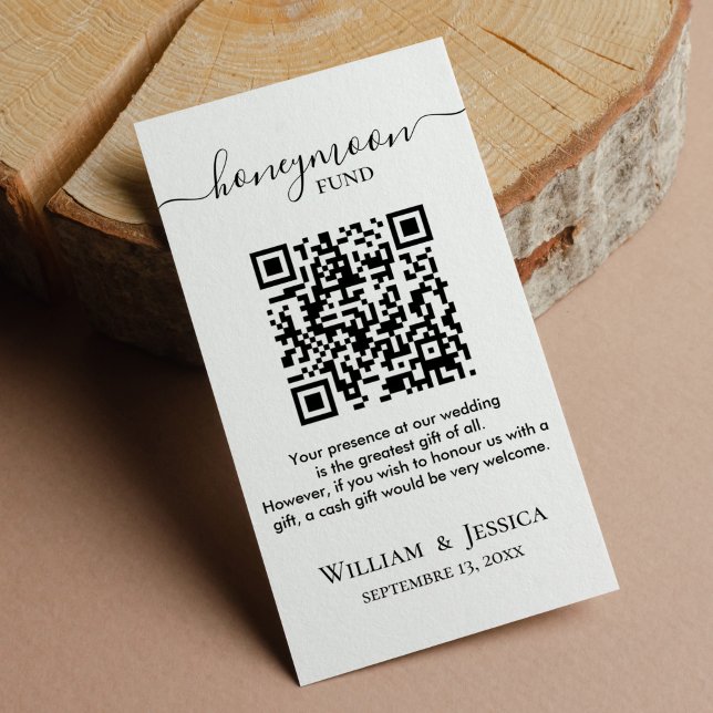 Tarjeta De Recepción Fondo de luna de miel con código QR (Subido por el creador)