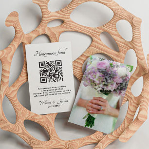 Tarjeta De Recepción Fondo De Luna De Miel Con Código QR Y Foto